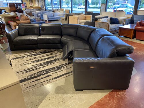 CHATEAU D'AX Made in Italy Double Recliner Sectional Couch