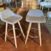Grey Upholstered 26 Inch Counter Stools (Set of 2)