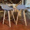 Grey Upholstered 26 Inch Counter Stools (Set of 2)