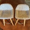 Grey Upholstered 26 Inch Counter Stools (Set of 2)