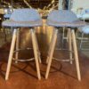 Grey Upholstered 26 Inch Counter Stools (Set of 2)