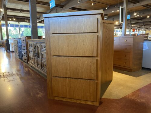 Four Drawer Tallboy Dresser with One Unlined Side