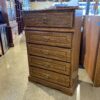 Floral Carved Five Drawer Tallboy Dresser