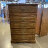 Floral Carved Five Drawer Tallboy Dresser