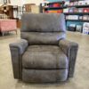 ASHLEY Smoke Grey Manual Rocking Recliner with Contrast Stitching