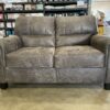 ASHLEY Smoke Grey Loveseat  with Contrast Stitching