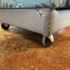 Blue Rolling Chair with Grey Floral Design
