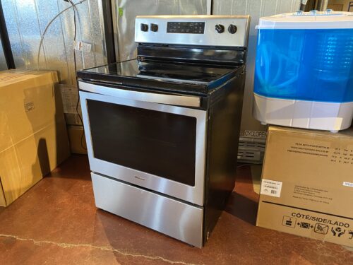 WHIRLPOOL Glass Top 4 burners Freestanding Electric Range Model #WFE505W0HZ0