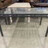 Outdoor Metal Base Dining Table with Glass Top