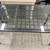 Outdoor Metal Base Dining Table with Glass Top