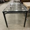 Outdoor Metal Base Dining Table with Glass Top