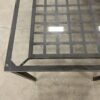 Outdoor Metal Base Dining Table with Glass Top
