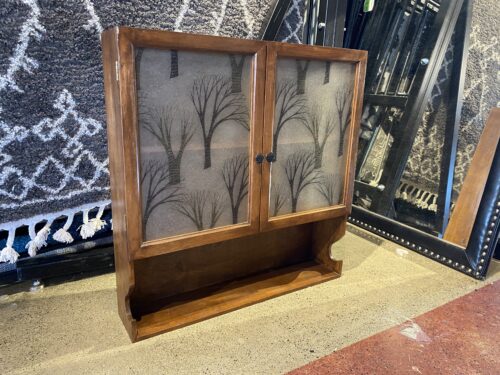Wall Cabinet with Fogged Tree Design
