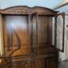 THOMASVILLE Solid Dark Oak Buffet Hutch with Lattice Design Doors