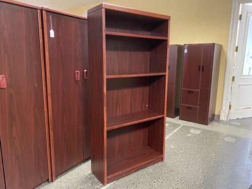 Cherry Finished 4-Shelf Bookcase