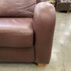 Chocolate Brown Leather Loveseat with Large Sloped Arms