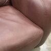 Chocolate Brown Leather Loveseat with Large Sloped Arms