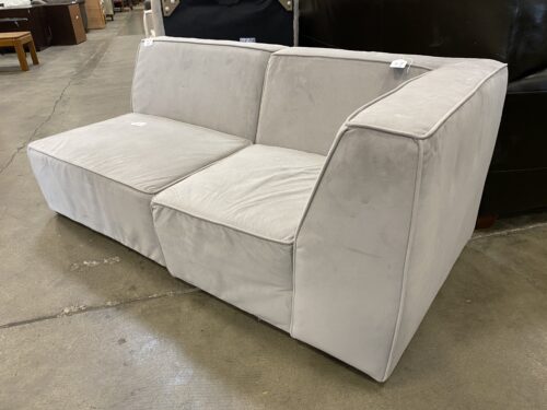 POTTERY BARN  Riley Grey Velvet Modular Sofa