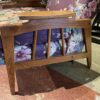 Purple Floral Chair with Retro Wood Frame