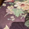 Purple Floral Chair with Retro Wood Frame