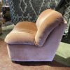 Rose Pink Velvet Scoop Lounge Chair with Ottoman
