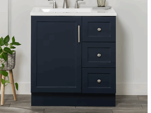 NEW! PROJECT SOURCE Davies 30" Vanity w/ White Cultured Marble Top