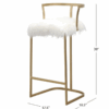 NEW! ABBYSON Zoe Ivory Faux Fur 30 Inch Matte Gold Bar Stool _Auburn MD-P165833V