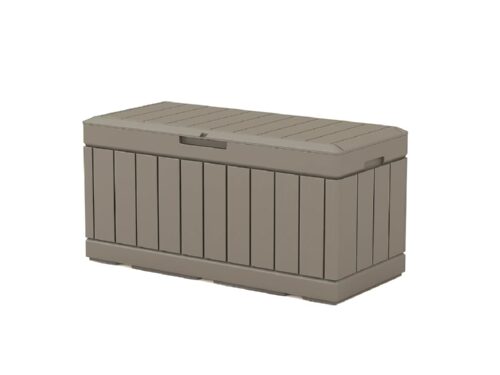 NEW! PATIOWELL 82-Gallon Light Brown Plastic Deck Box