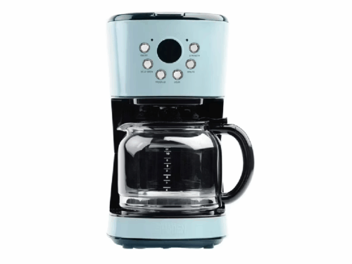 NEW! HADEN Turquoise & Chrome Vintage Drip Coffee Machine