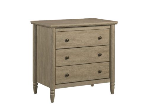 NEW! MY TEXAS HOME Monroe Brushed Oak 3 Drawer Nightstand with USB