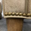 Tufted Suede Leather Armchair w/ nailhead Trim
