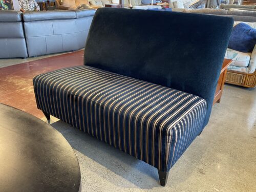 Classy Minimal Striped Seat Armless Loveseat