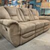Microsuede Reclining 3 Seater Tan Sofa