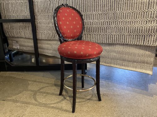 Dark Trunk Texture Red Seat Swivel Stool