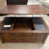 Dark Wood Expandable Coffee Table w/ 2 Drawers