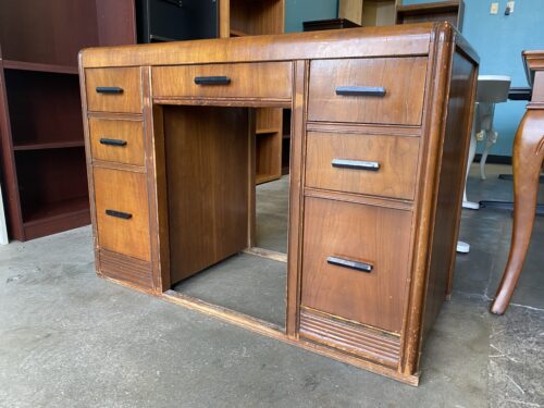 Vintage Waterfall Wooden Executive Desk