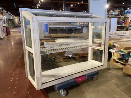 White Side-Open Greenhouse Bay Window w/ Shelves