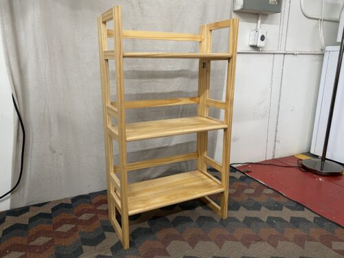 Blonde Foldable 3-Tier Bookshelf