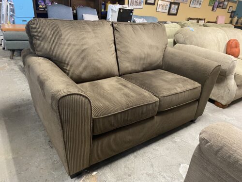 Brown Fluted Loveseat