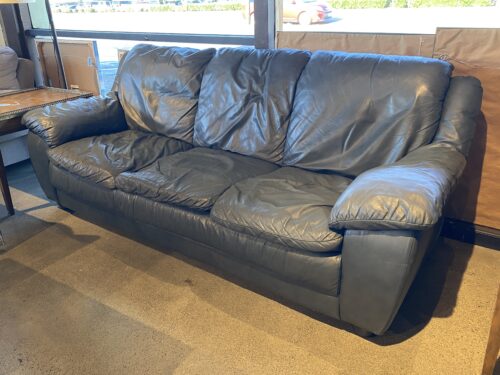 Cool Slate Grey 3-Seater Sofa w/ Angled Arms