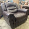Chocolate Brown rocking Recliner with Nailhead Trim