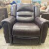 Chocolate Brown rocking Recliner with Nailhead Trim