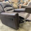 Chocolate Brown rocking Recliner with Nailhead Trim