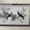 Framed Chinese Silk Embroidery Featuring Birds and Flowers