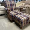 Plaid Rocker w/ Matching Ottoman