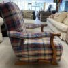 Plaid Rocker w/ Matching Ottoman