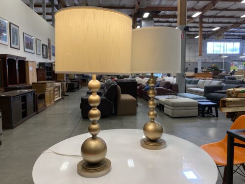 Gold Globed Table Lamp (Set of 2)