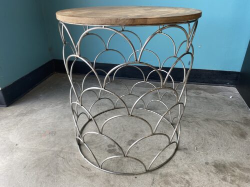Round Mermaid Side Table with Wooden Top