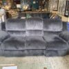 Electric Grey Microfiber 3-Seat Reclining Sofa