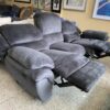 Electric Grey Microfiber 3-Seat Reclining Sofa